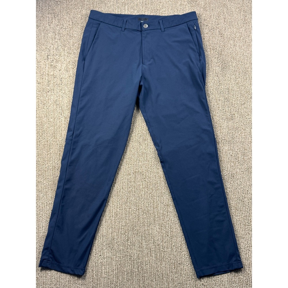 Lululemon Commission Pant Slim Navy Blue Warpstreme Men 34 x 29 LM5ASWS